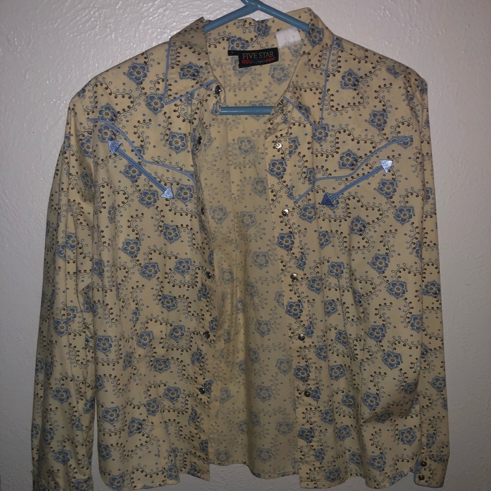 yellow western button up